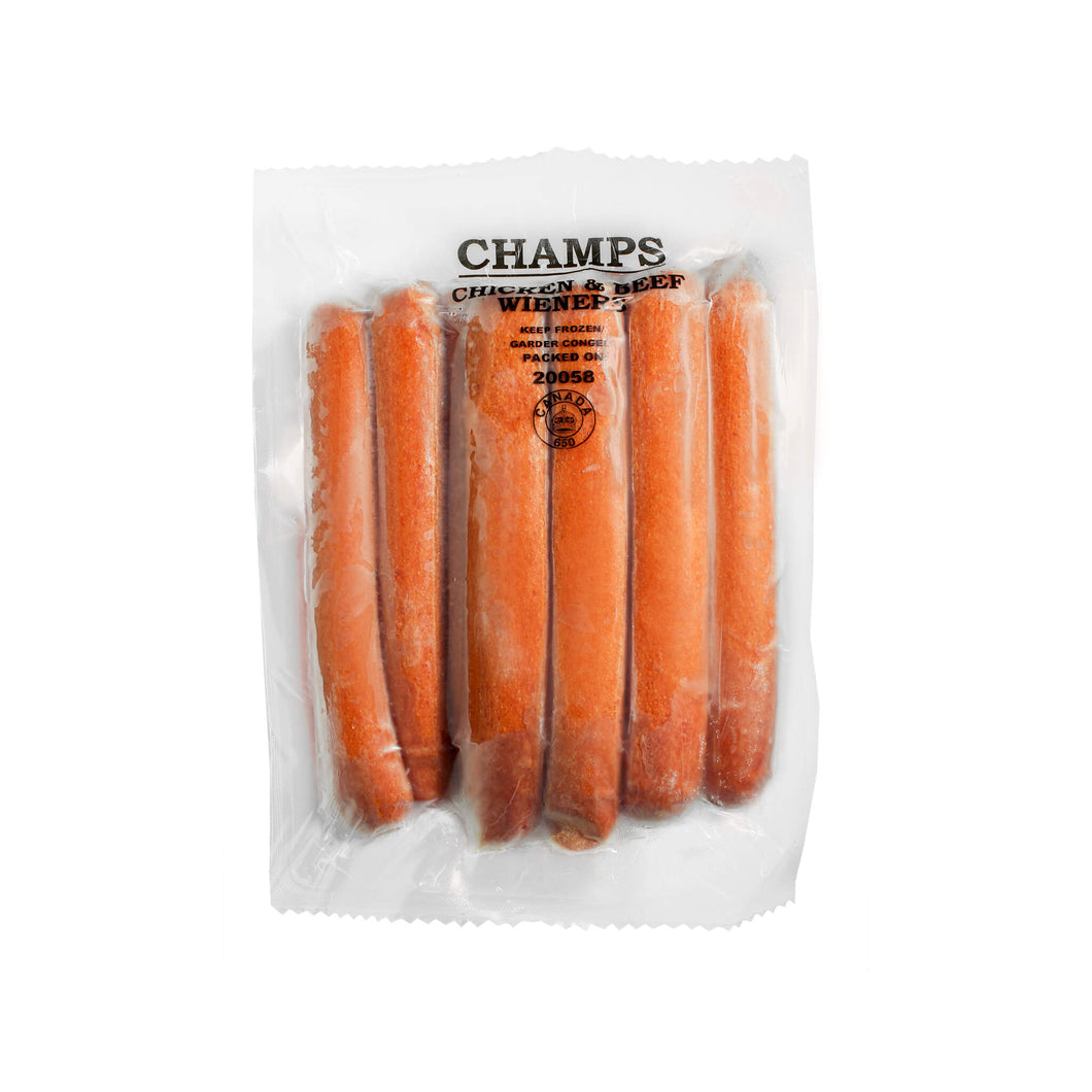 28 Champs premium 8 inch chicken and beef hot dogs