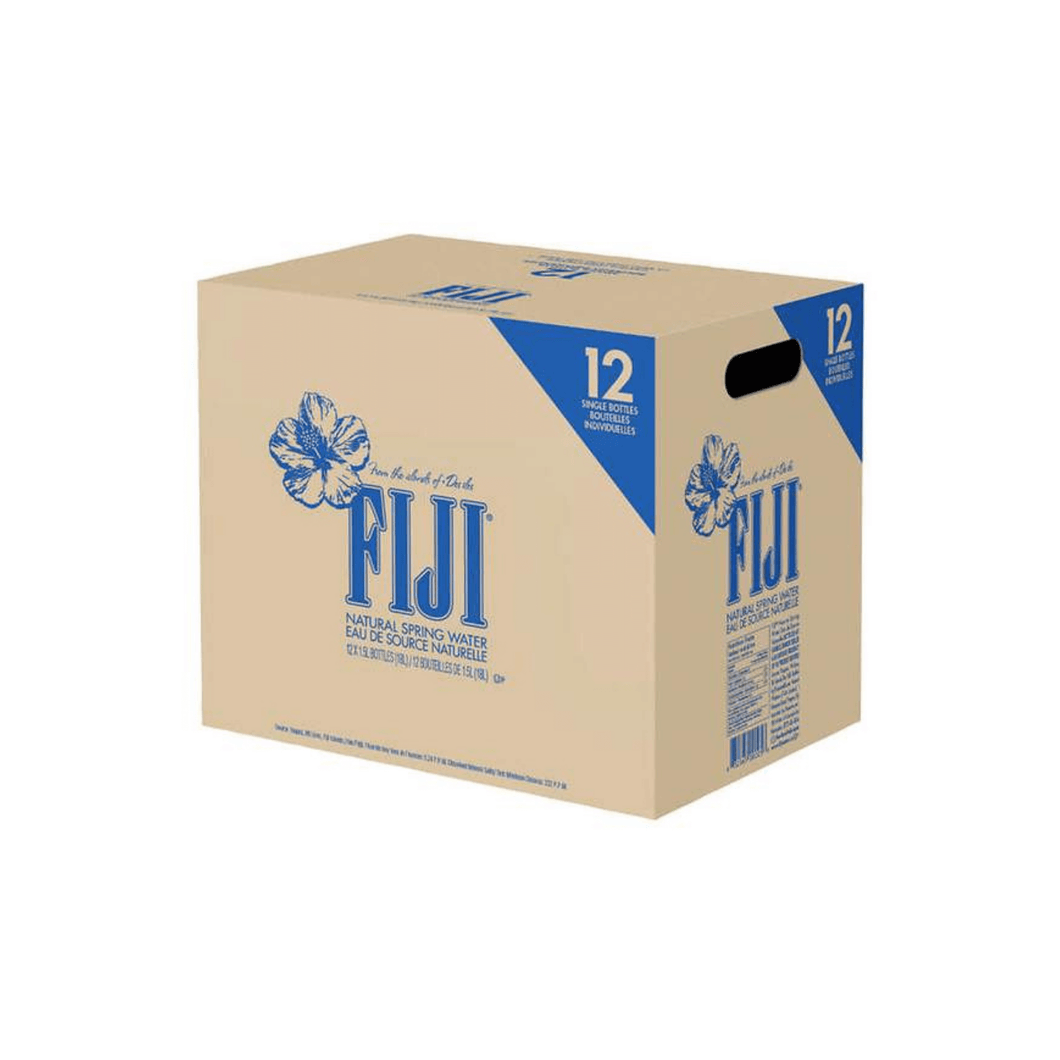 Fiji natural spring water, 12 pack and 1.5 L bottles