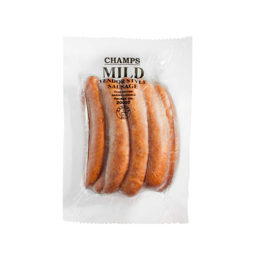 17 Champs premium 8 inch mild Polish vendor style sausages